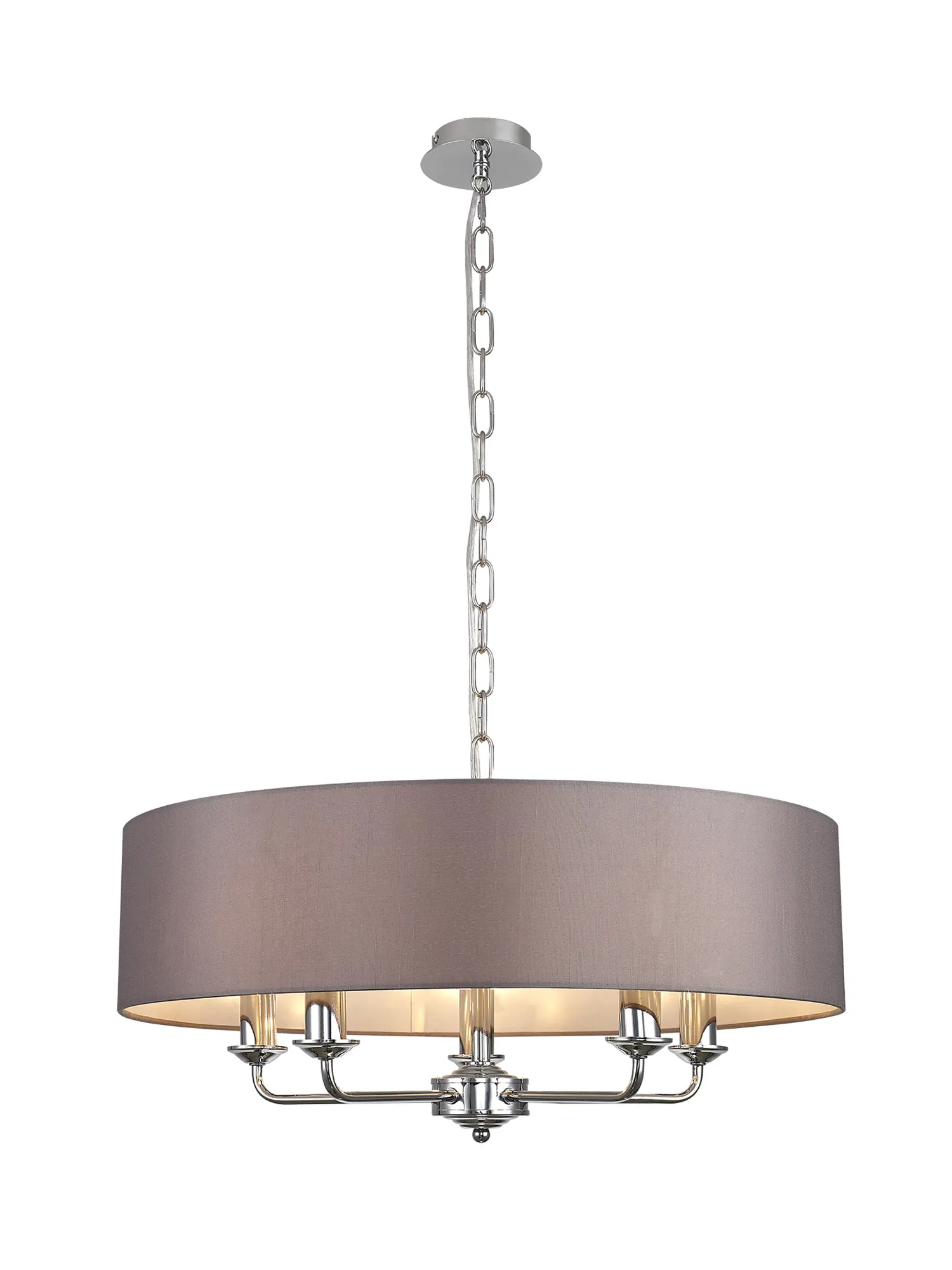 Banyan 60cm 5 Light Pendant Polished Chrome; Grey